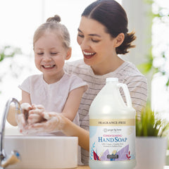 Ginger Lily Farms Botanicals vitamin-rich formula closeup emphasizes moisturizing hydration after repeated washing.