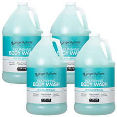 Ginger Lily Farms Club and Fitness Ocean Breeze lather demonstrates gentle post-workout cleansing