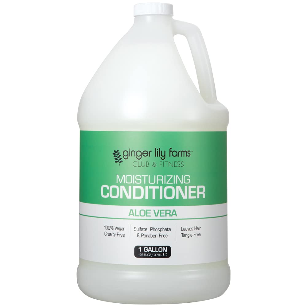 Ginger Lily Farms Club & Fitness conditioner bottle front highlights vegan, cruelty-free haircare