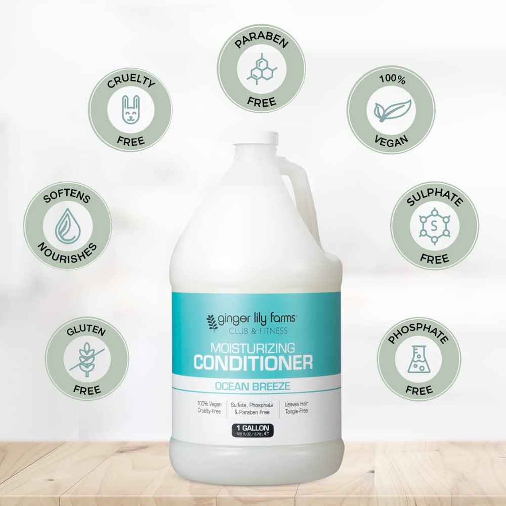 Ginger Lily Farms Club & Fitness Cruelty-Free label signals ethical vegan hair care.