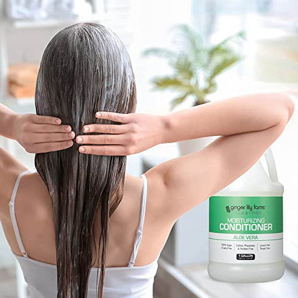 Ginger Lily Farms conditioner eco-friendly packaging highlights reduced plastic use