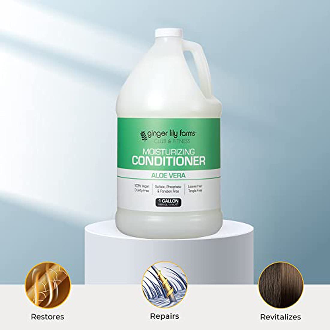 Ginger Lily Farms conditioner locker dispenser setup illustrates ideal gym or spa use