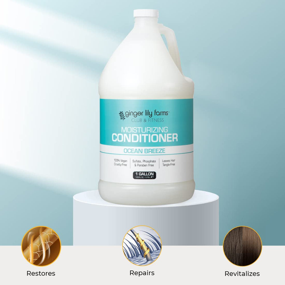 Ginger Lily Farms Club & Fitness Naturally Derived Botanicals image highlights toxin-free nourishment for hair.