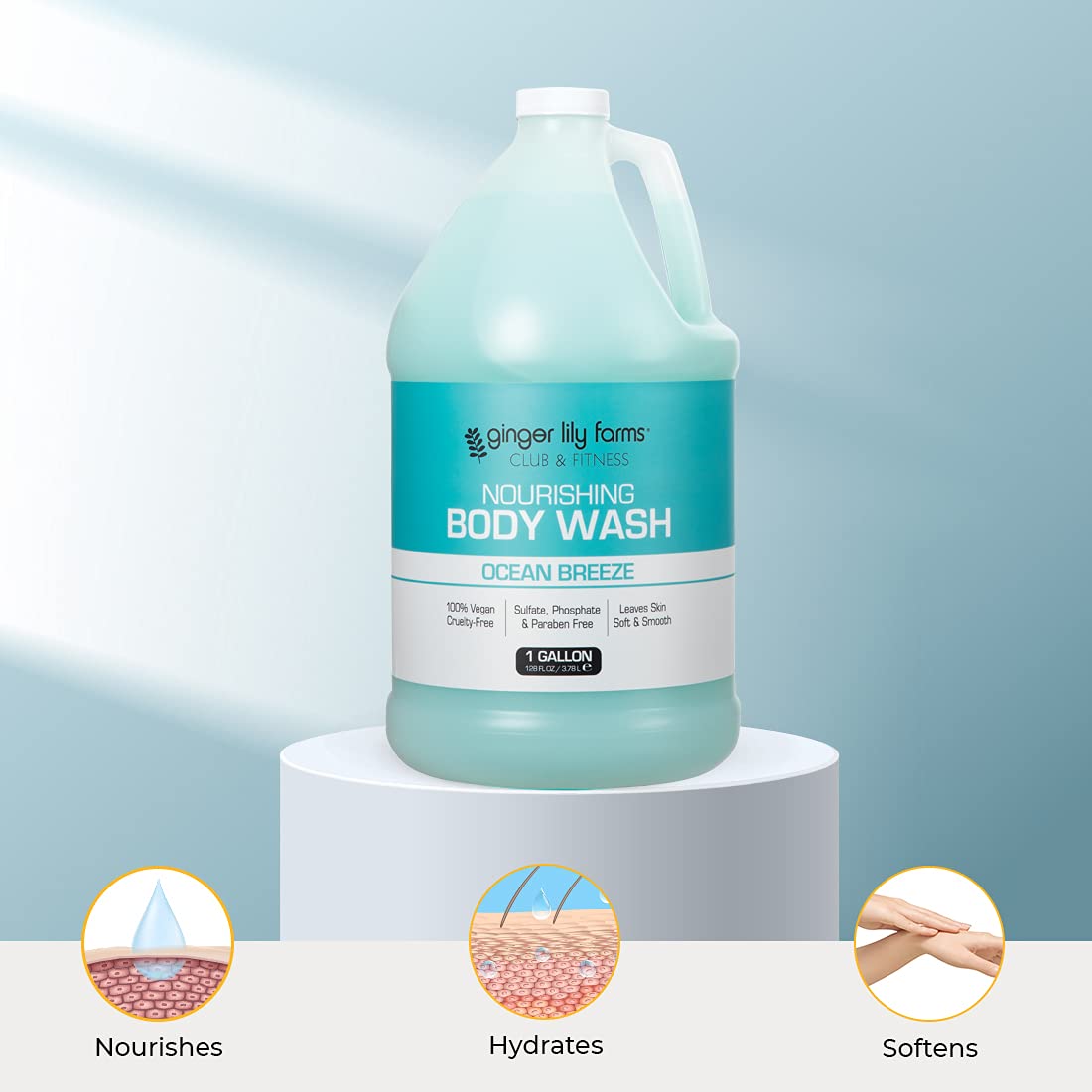 Ginger Lily Farms Club and Fitness refill gallon pack highlights eco-friendly bulk option for gym showers