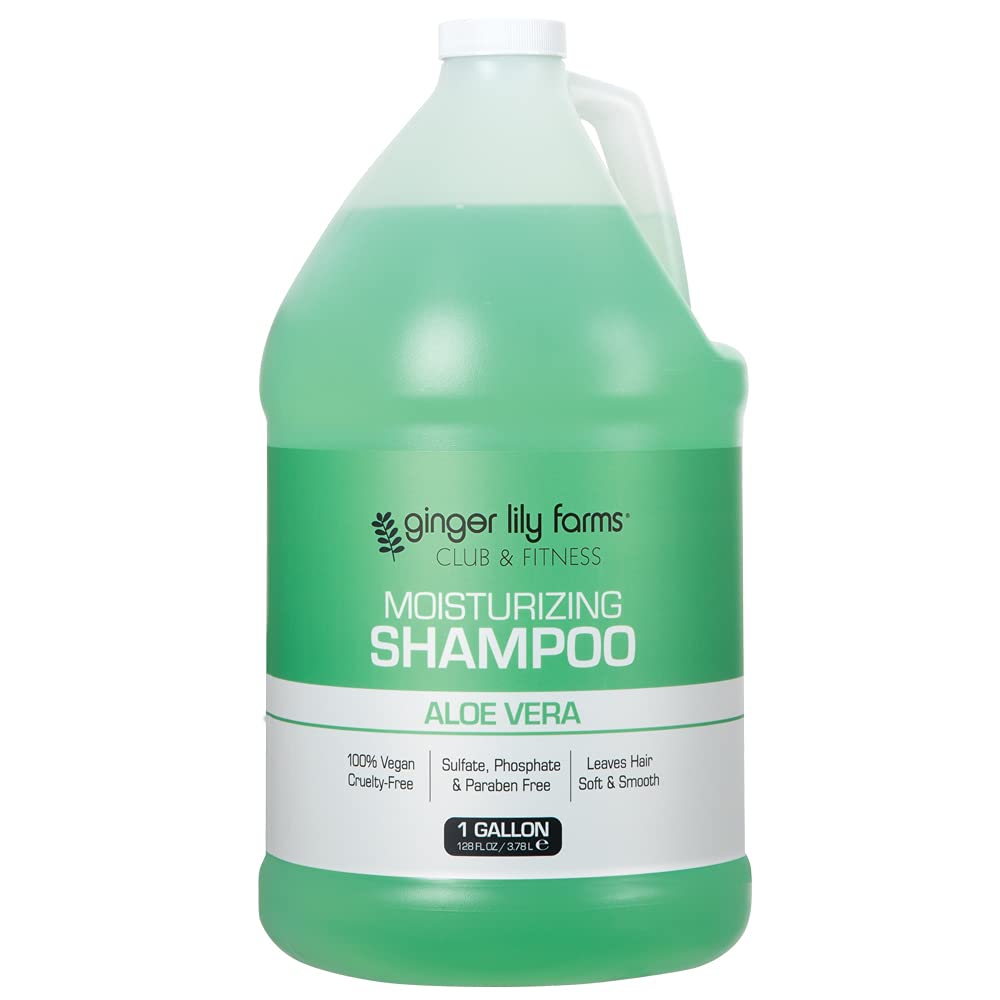 Ginger Lily Farms Club & Fitness shampoo bottle front view showing hydrating formula for all hair types