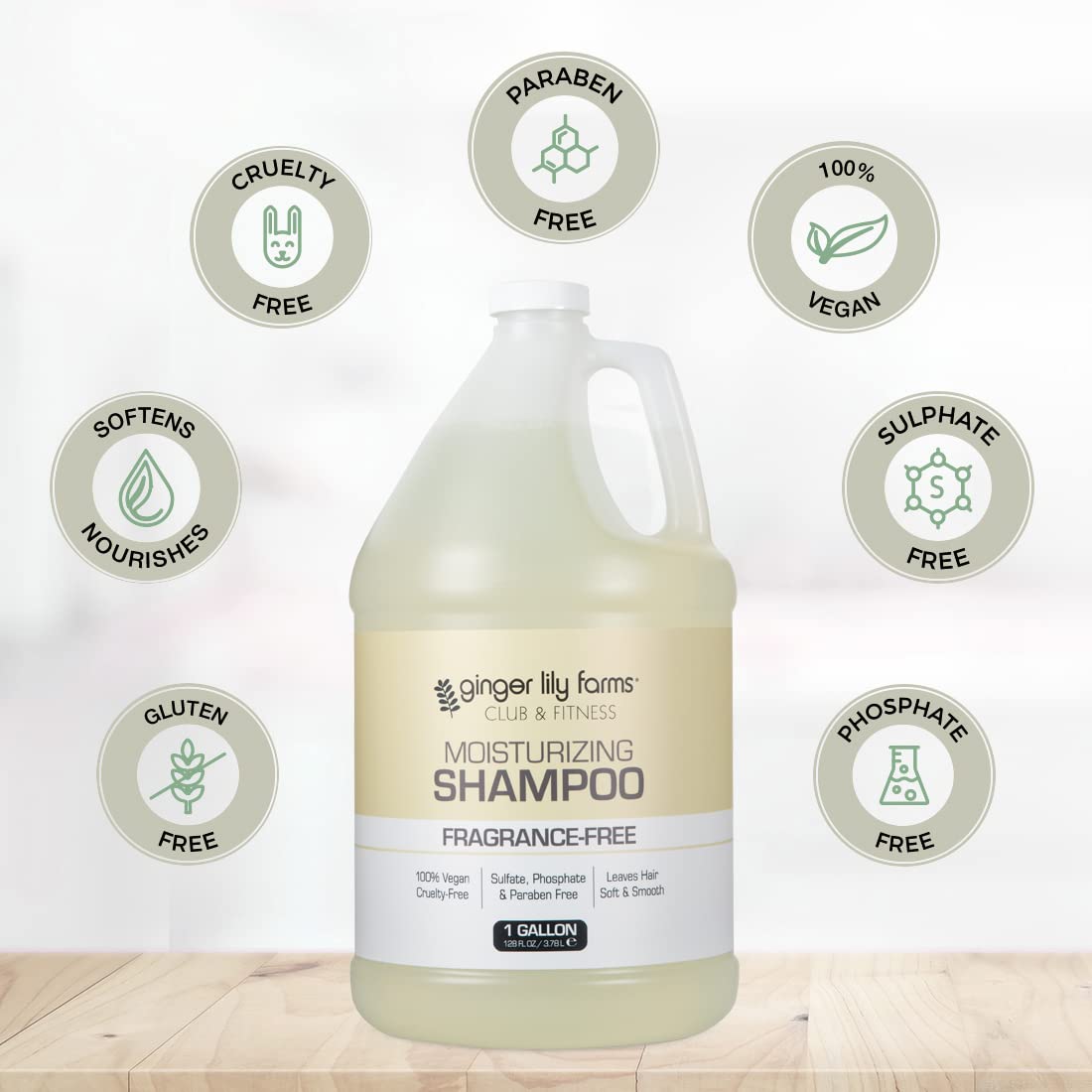 Ginger Lily Farms Club & Fitness shampoo foam demonstrating rich lather.