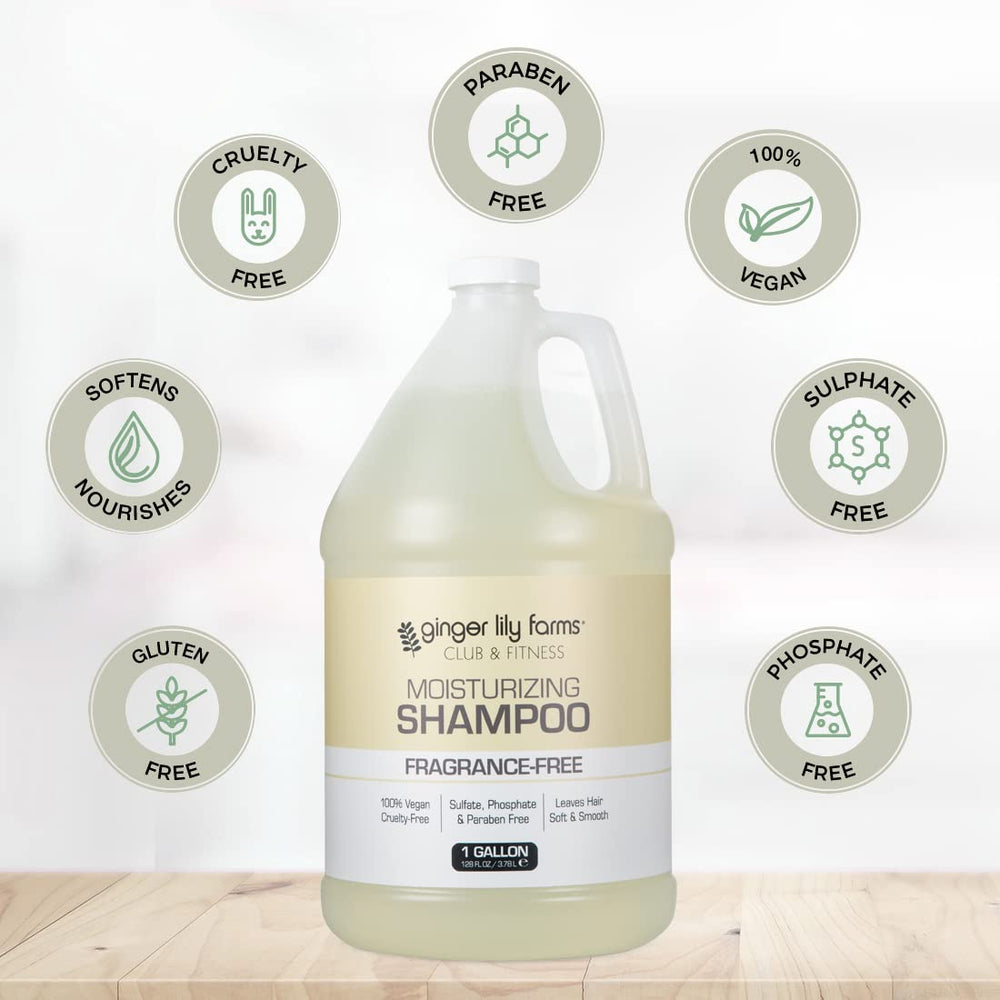 Ginger Lily Farms Club & Fitness shampoo foam demonstrating rich lather.