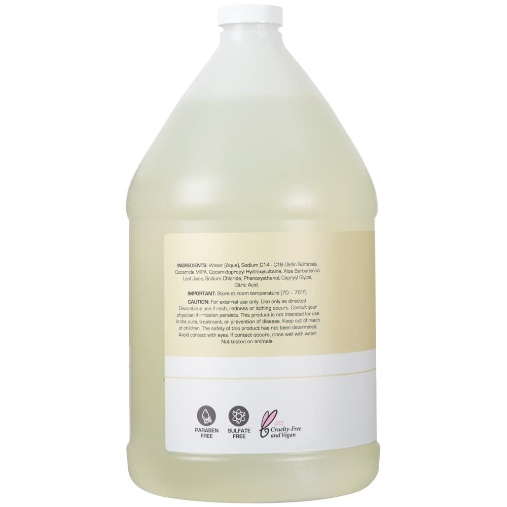 Ginger Lily Farms Club & Fitness shampoo label highlighting vegan, cruelty-free promise.