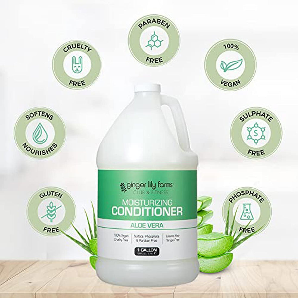Etiqueta del producto libre de parabenos y sulfatos de Ginger Lily Farms Club y Fitness.