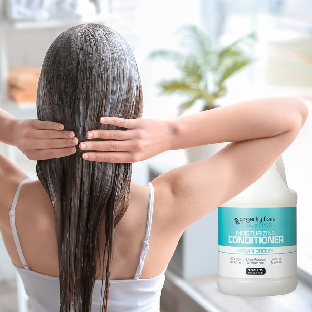 Ginger Lily Farms Club & Fitness Soft, shiny hair result visible after use on real hair.