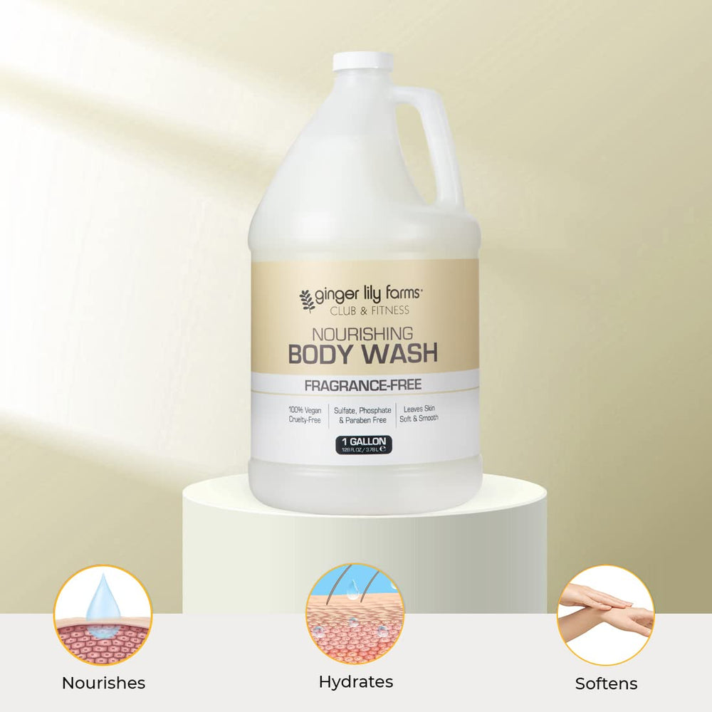 Ginger Lily Farms Club & Fitness body wash creates creamy lather for everyday washing.