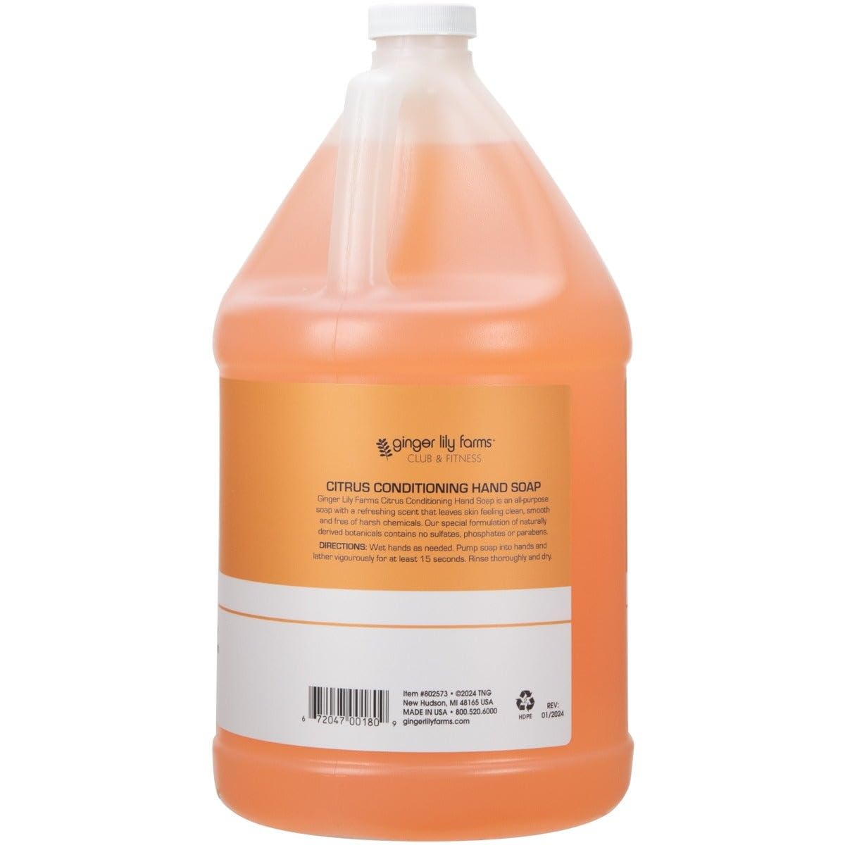 Ginger Lily Farms gallon refill reduces plastic and lowers waste.