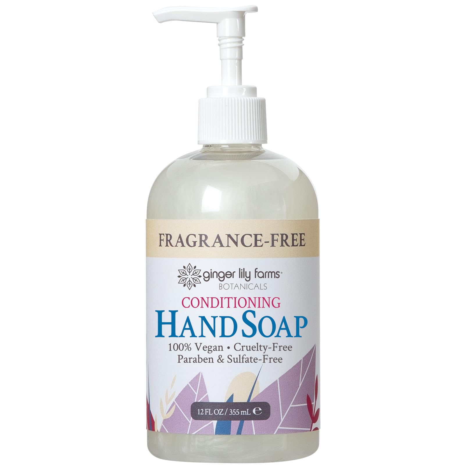 Ginger Lily Farms hand soap bottle setup—unscented formula ideal for sensitive skin and shared spaces.