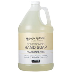 Ginger Lily Farms 1gal refill label, eco-friendly packaging for refills.
