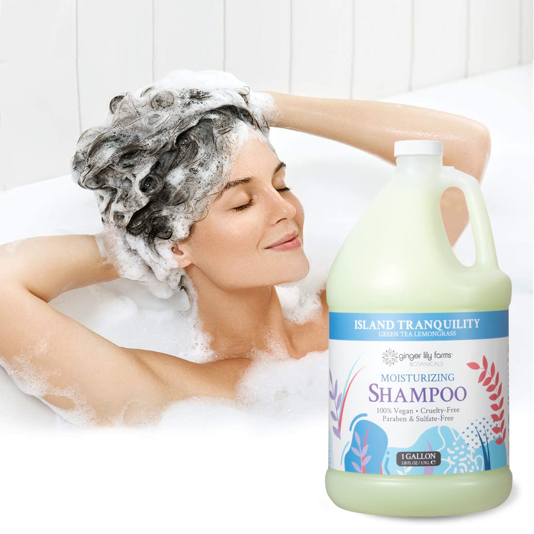 Ginger Lily Farms salon backbar refill setup supports eco-friendly routines.