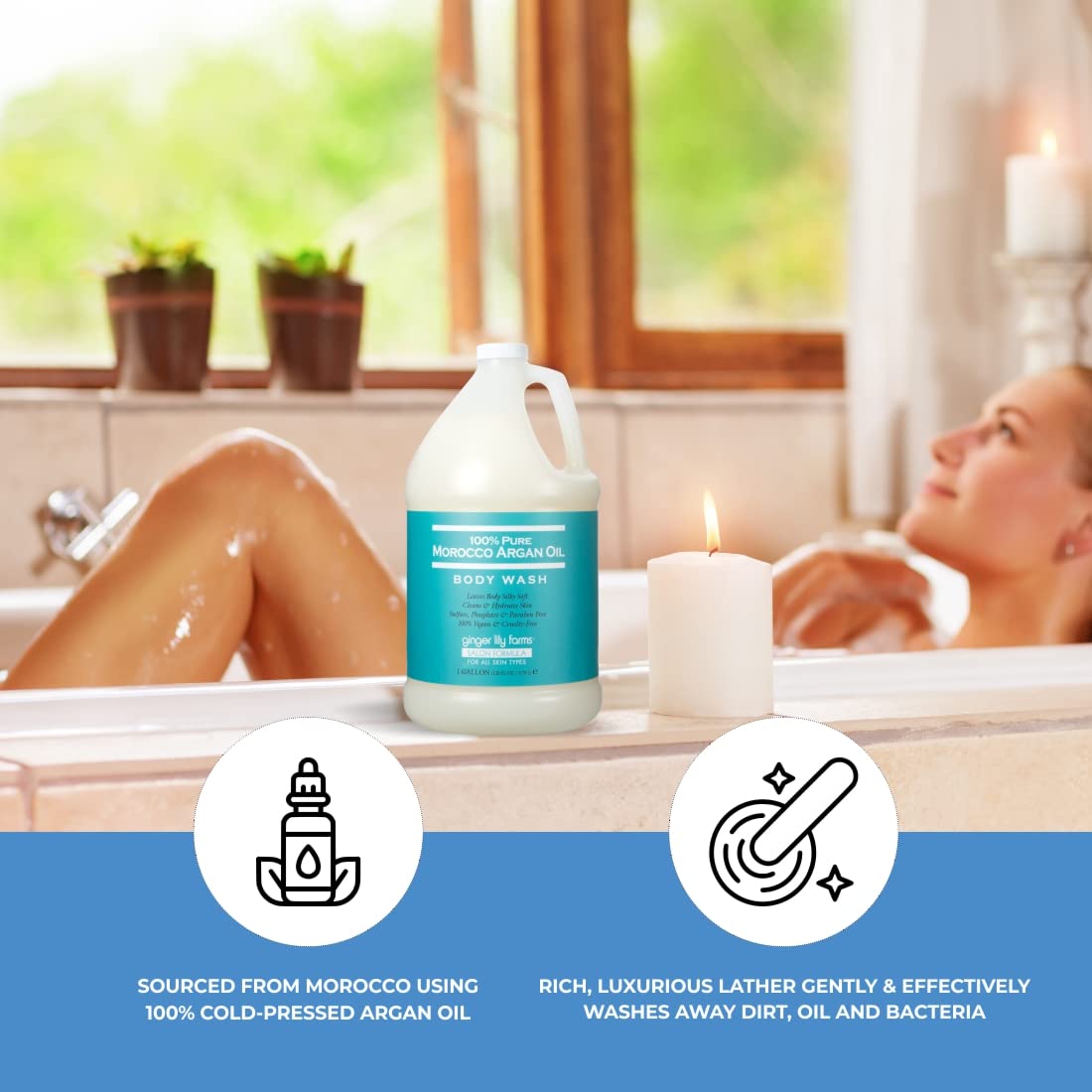 Ginger Lily Farms Salon Formula Argan Oil Body Wash cruelty-free and vegan certification