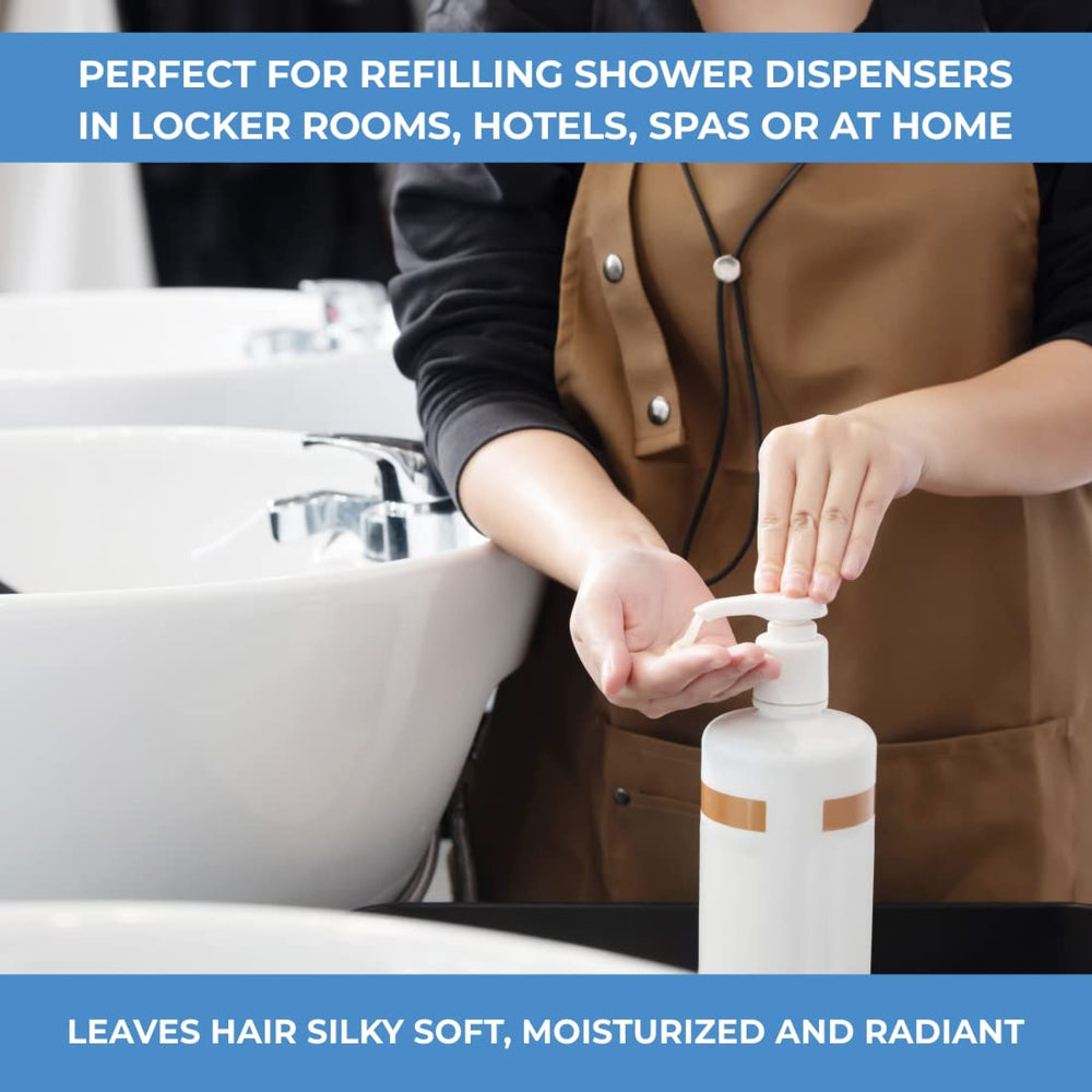 Ginger Lily Farms gallon refill packaging reduces plastic waste and is ideal for salons.