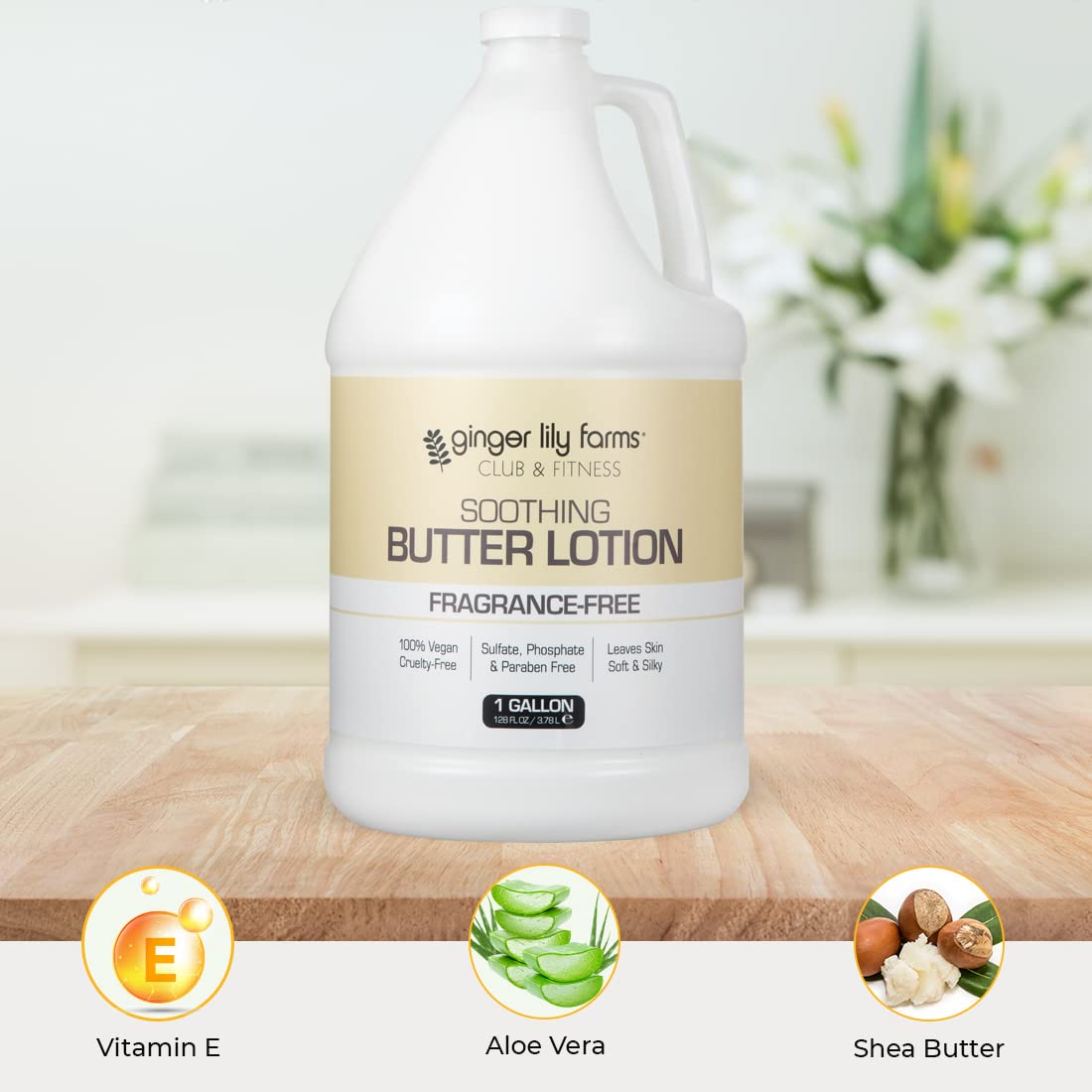 Ginger Lily Farms ingredients including shea butter cocoa butter and vitamin E provide soothing moisture