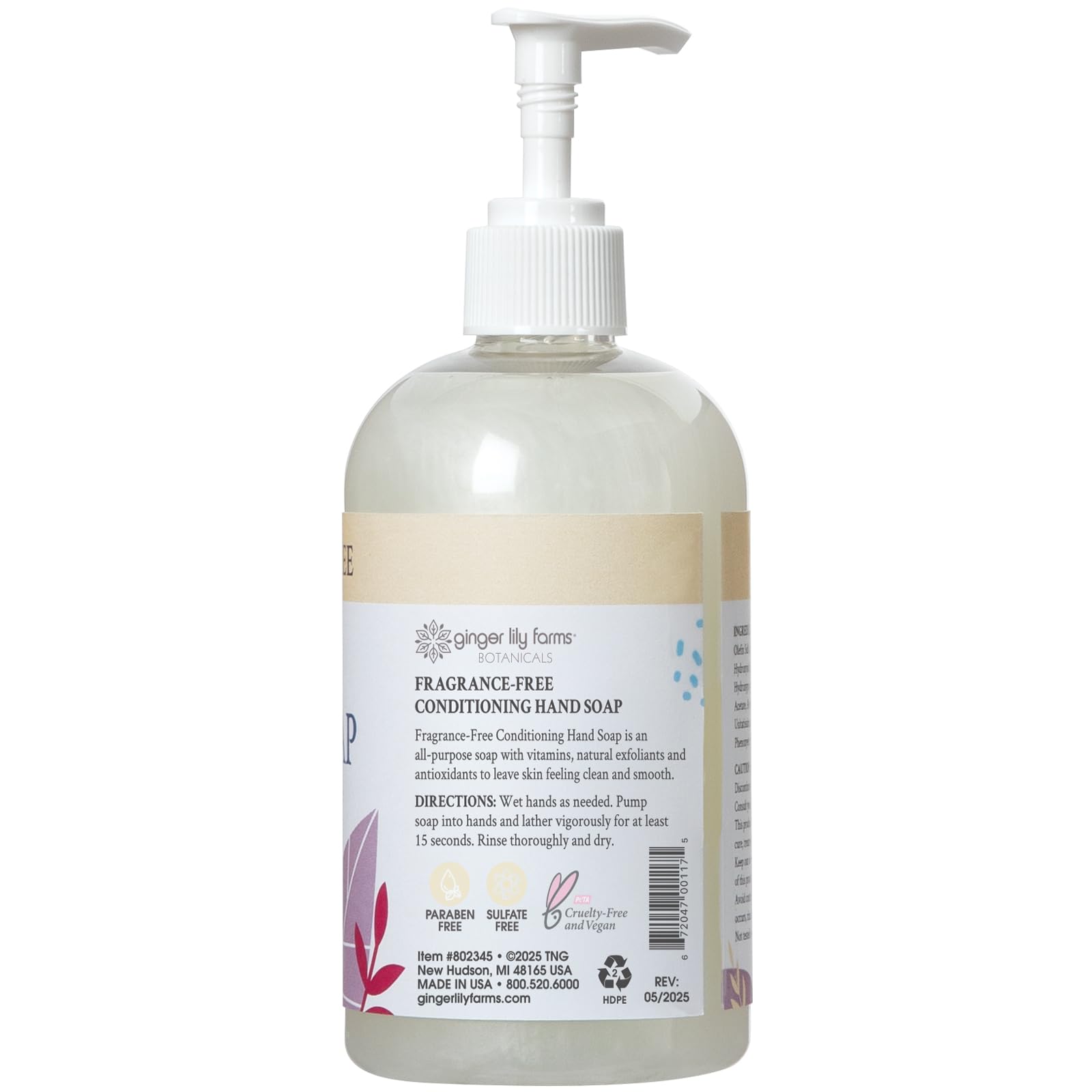 Ginger Lily Farms suds-rich lather—gentle cleansing that leaves skin soft after frequent washes.