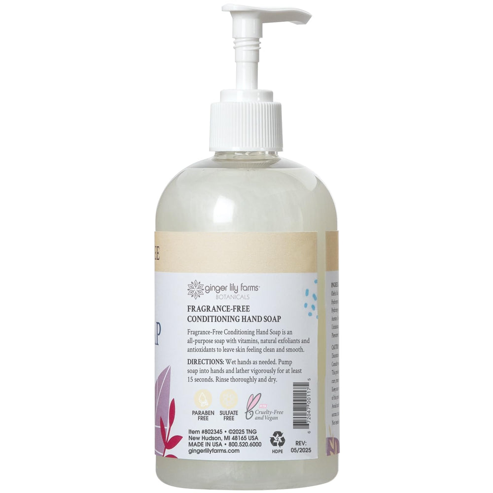 Ginger Lily Farms suds-rich lather—gentle cleansing that leaves skin soft after frequent washes.