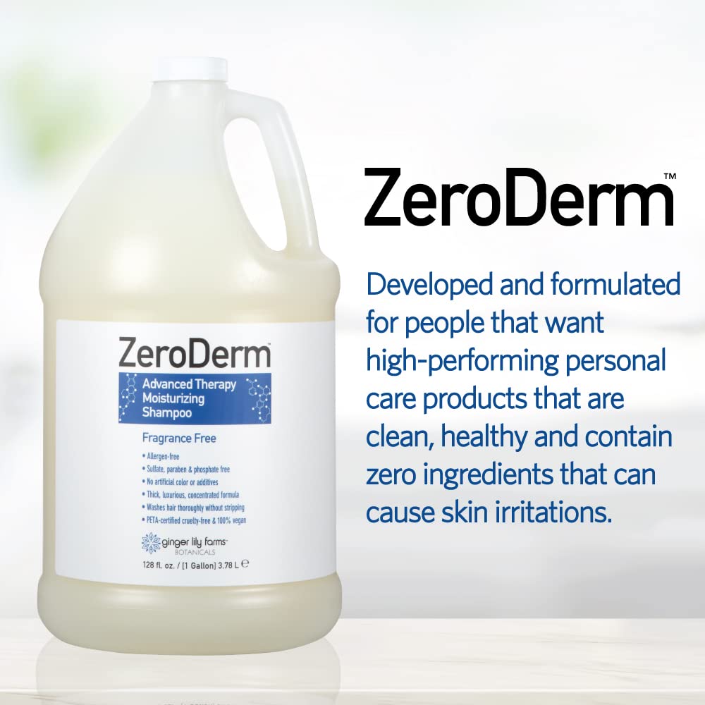 Ginger Lily Farms ZeroDerm shampoo pump-dispense for easy daily use