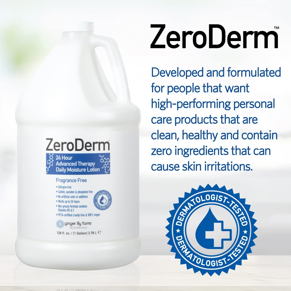 Ginger Lily Farms Zeroderm daily-use application demonstrates non-greasy hydration.