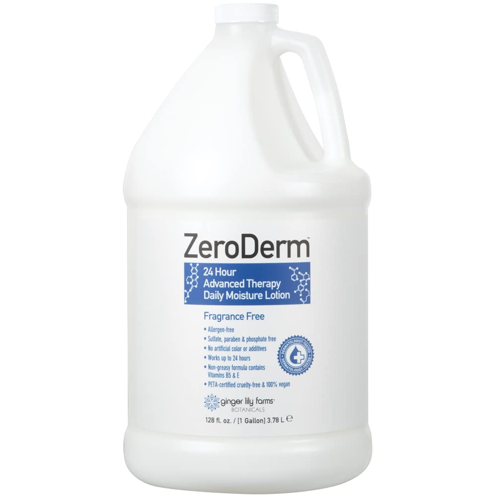 Ginger Lily Farms Zeroderm gallon refill packaging showcases easy, eco-friendly replenishment.