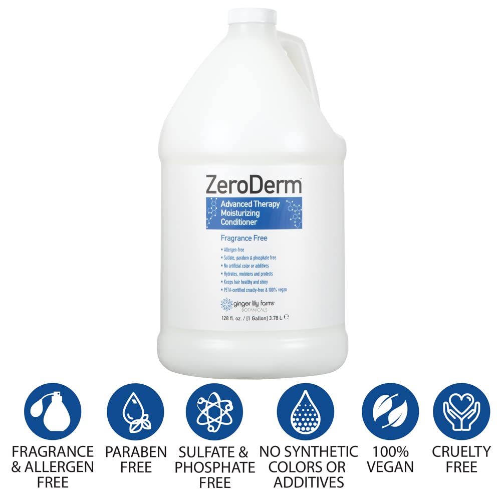 Ginger Lily Farms ZeroDerm gallon refill for eco-friendly salon or home refilling.