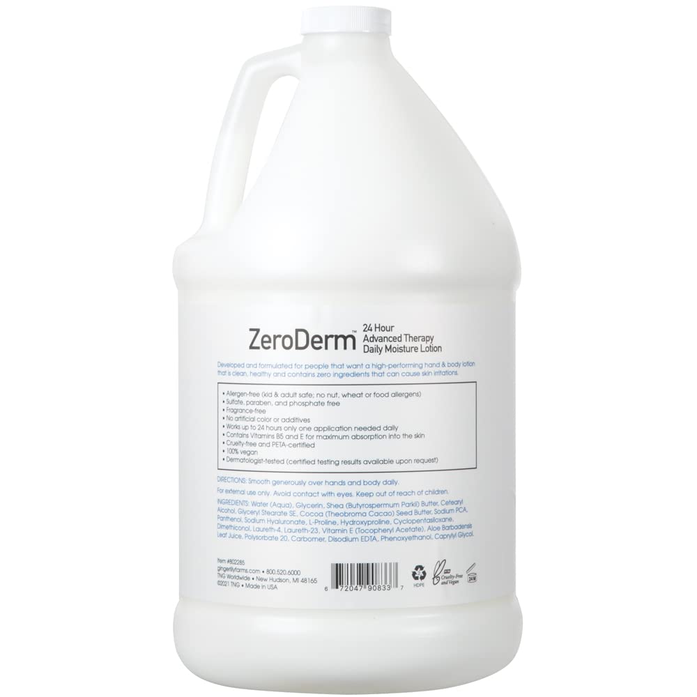 Ginger Lily Farms Zeroderm silky texture highlights velvety, quick-absorbing hydration.