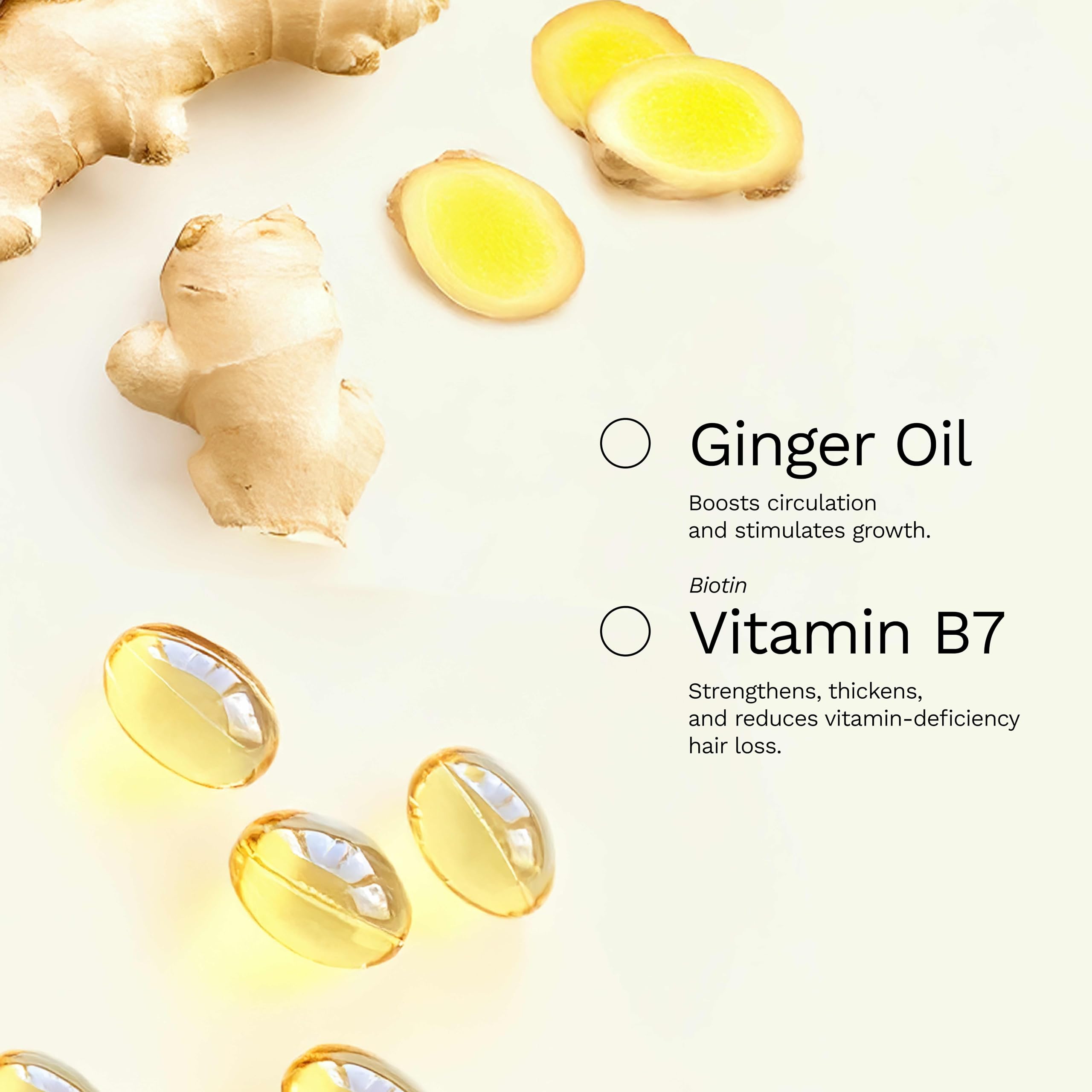 Ginger Milk Natural Care ginger root extract in hand ready for easy scalp application.