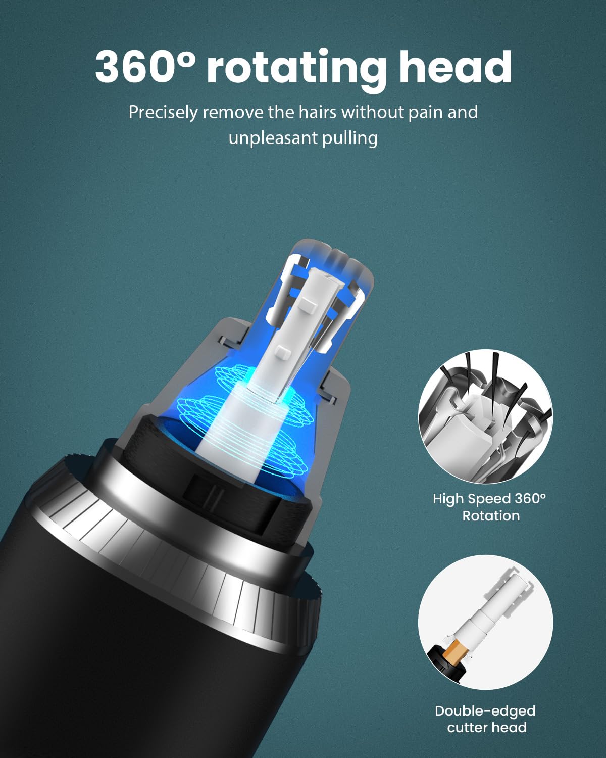 Ginity IPX7 waterproof blades support safe cleaning and wet use.