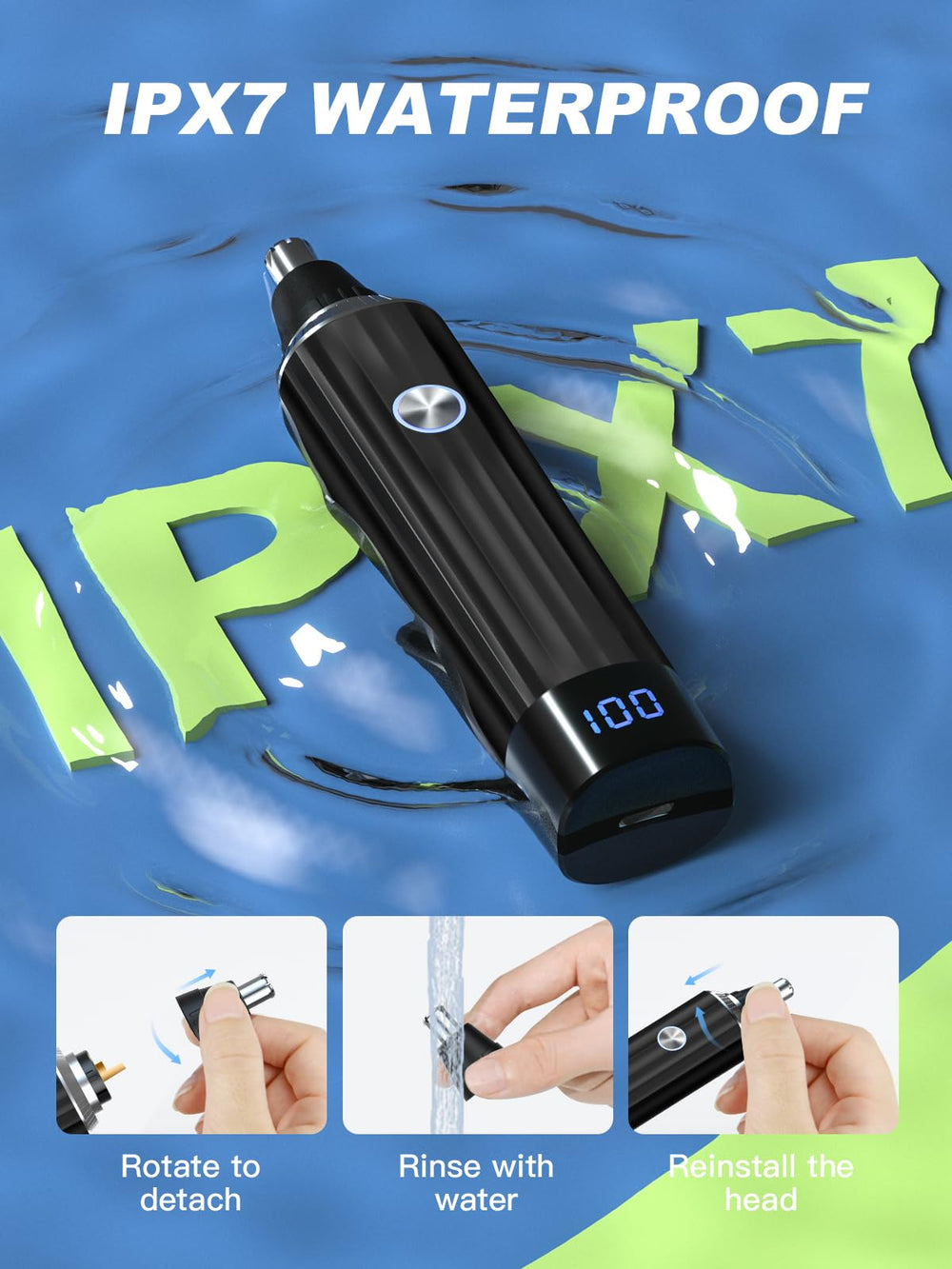 Ginity IPX7 waterproof design allows easy cleaning after use
