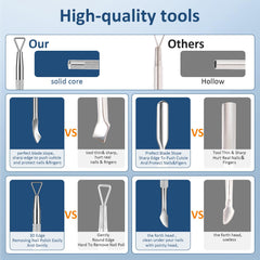 Gionfe cuticle-pusher with textured handle for comfortable grip during nail care.