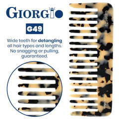 Giorgio G49 detangles wet thick-curly hair while conditioning.