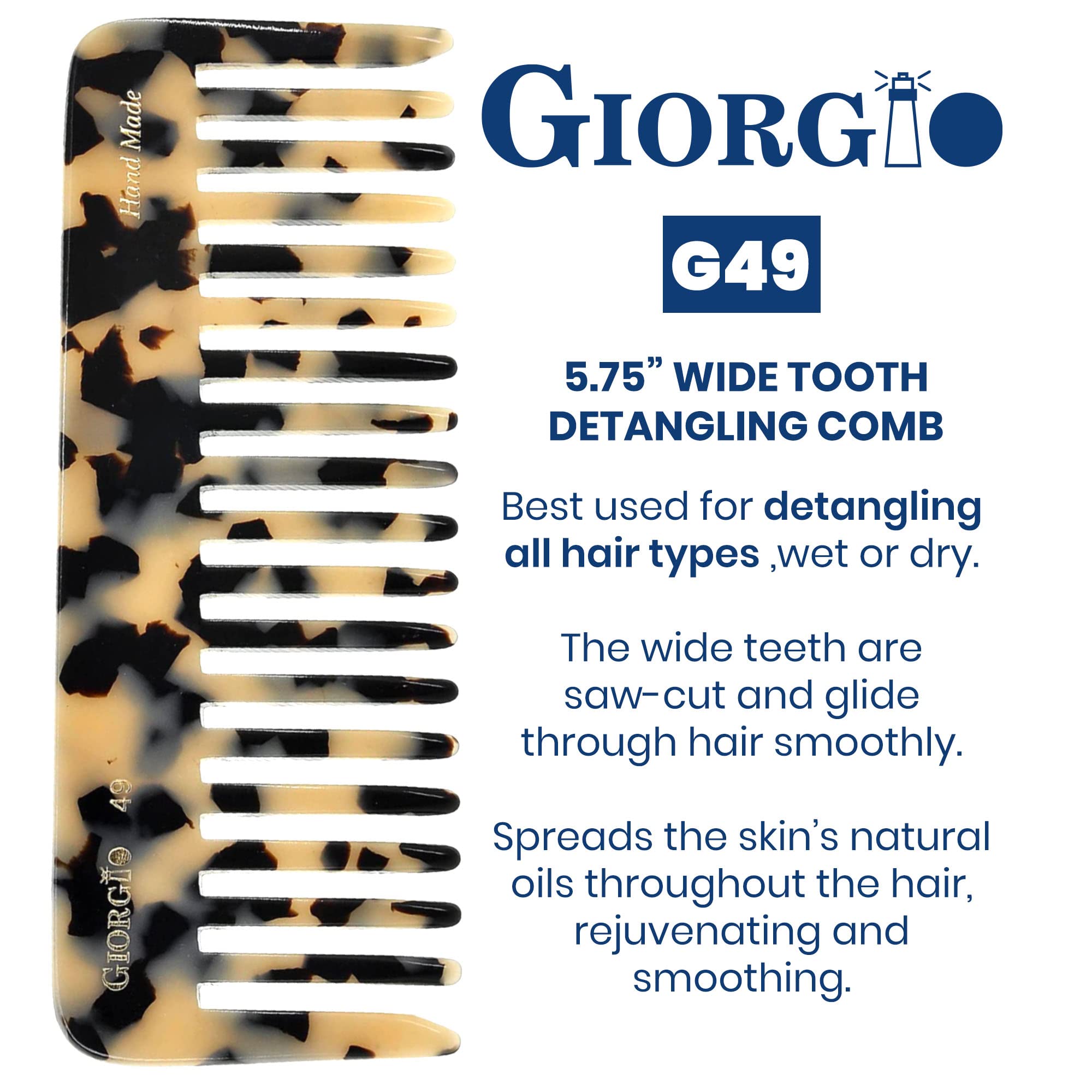 Giorgio G49 close-up shows saw-cut, hand-polished finish for gentle brushing.