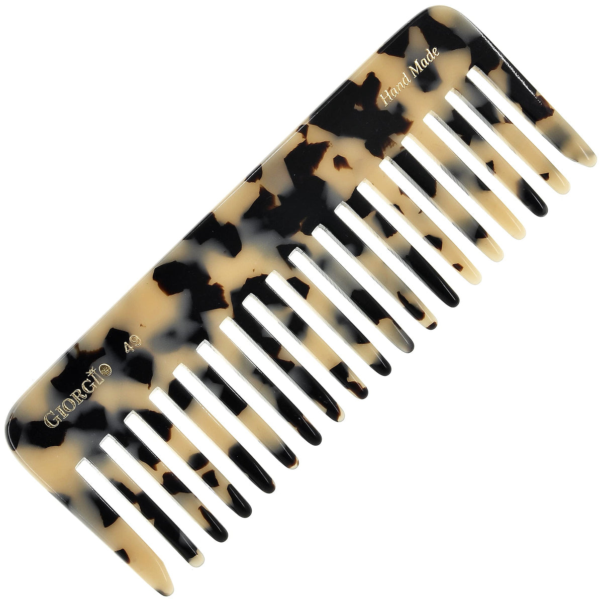 Giorgio G49 white Tokyo detangler with wide teeth for smooth, pain-free detangling.