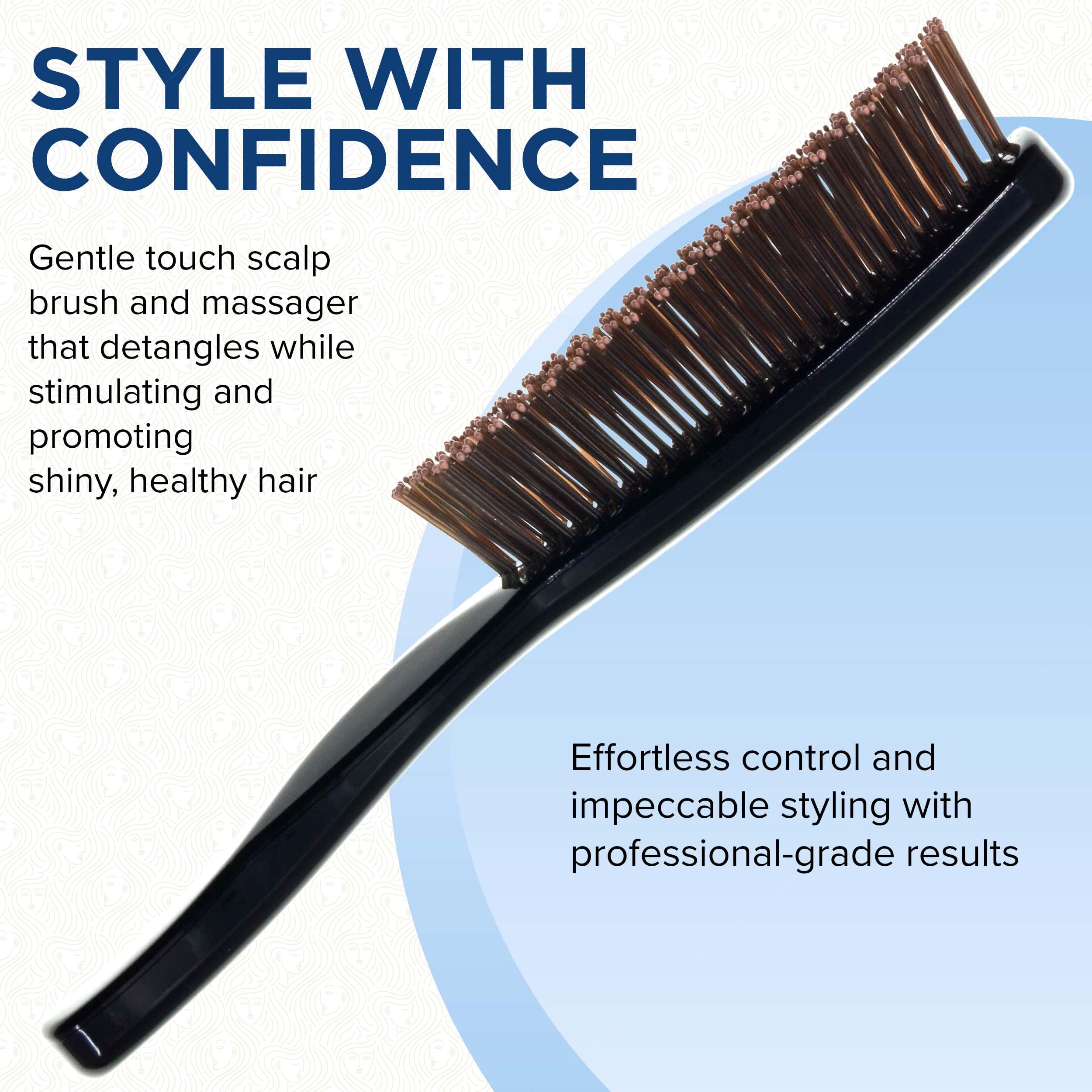Giorgio Gio1blk ball-tipped bristles closeup to minimize tugging