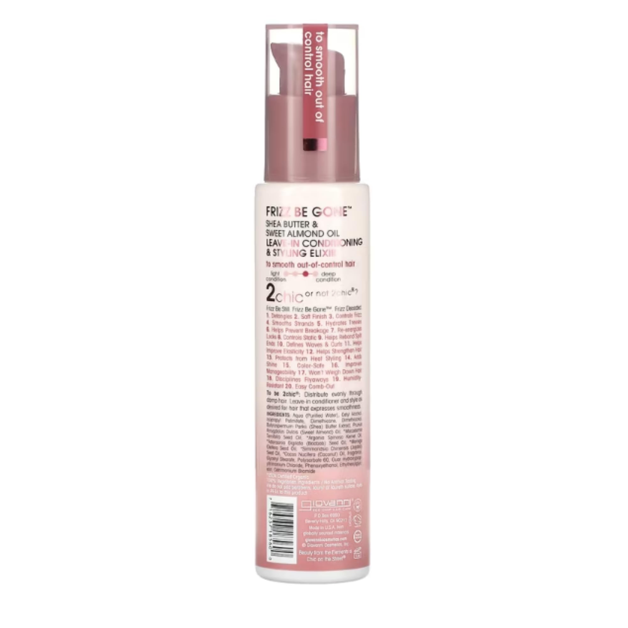 Giovanni 2chic Frizz Be Gone applied on hair shows detangling ease