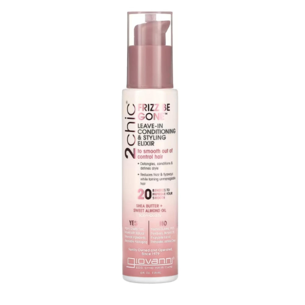 Giovanni 2chic Frizz Be Gone bottle pour demonstrates smoothness in action