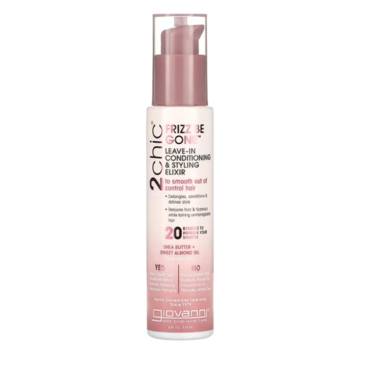 Giovanni 2chic Frizz Be Gone bottle pour demonstrates smoothness in action