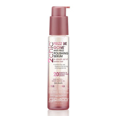 Giovanni 2chic Frizz Be Gone serum bottle delivering smoothing results.