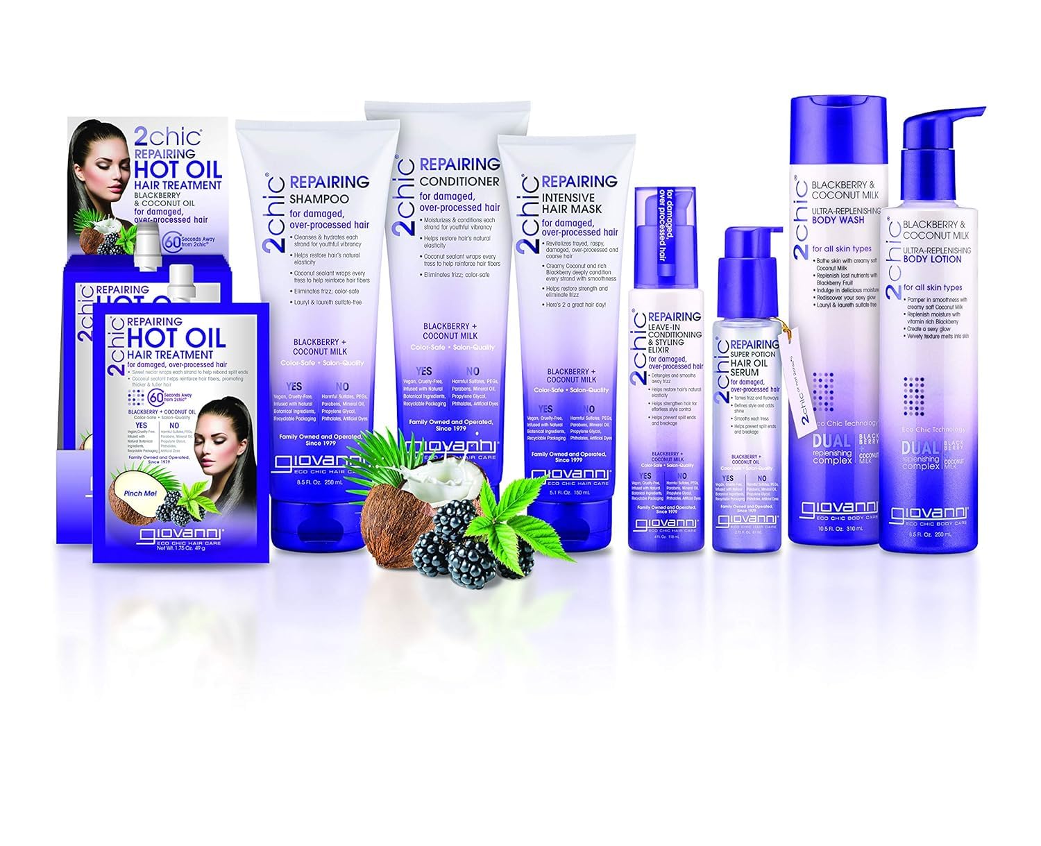 GIOVANNI 2chic shiny-smooth-hair-after-use close-up reveals a healthy glow.