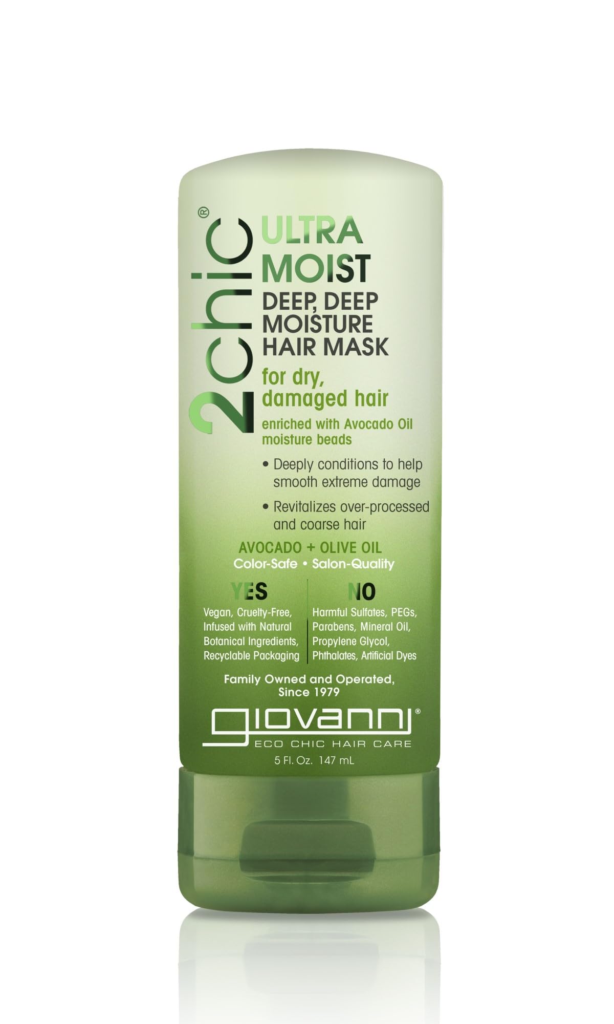 GIOVANNI 2chic Ultra-Moist Hair Mask jar close-up shows creamy hydration for rich moisture.