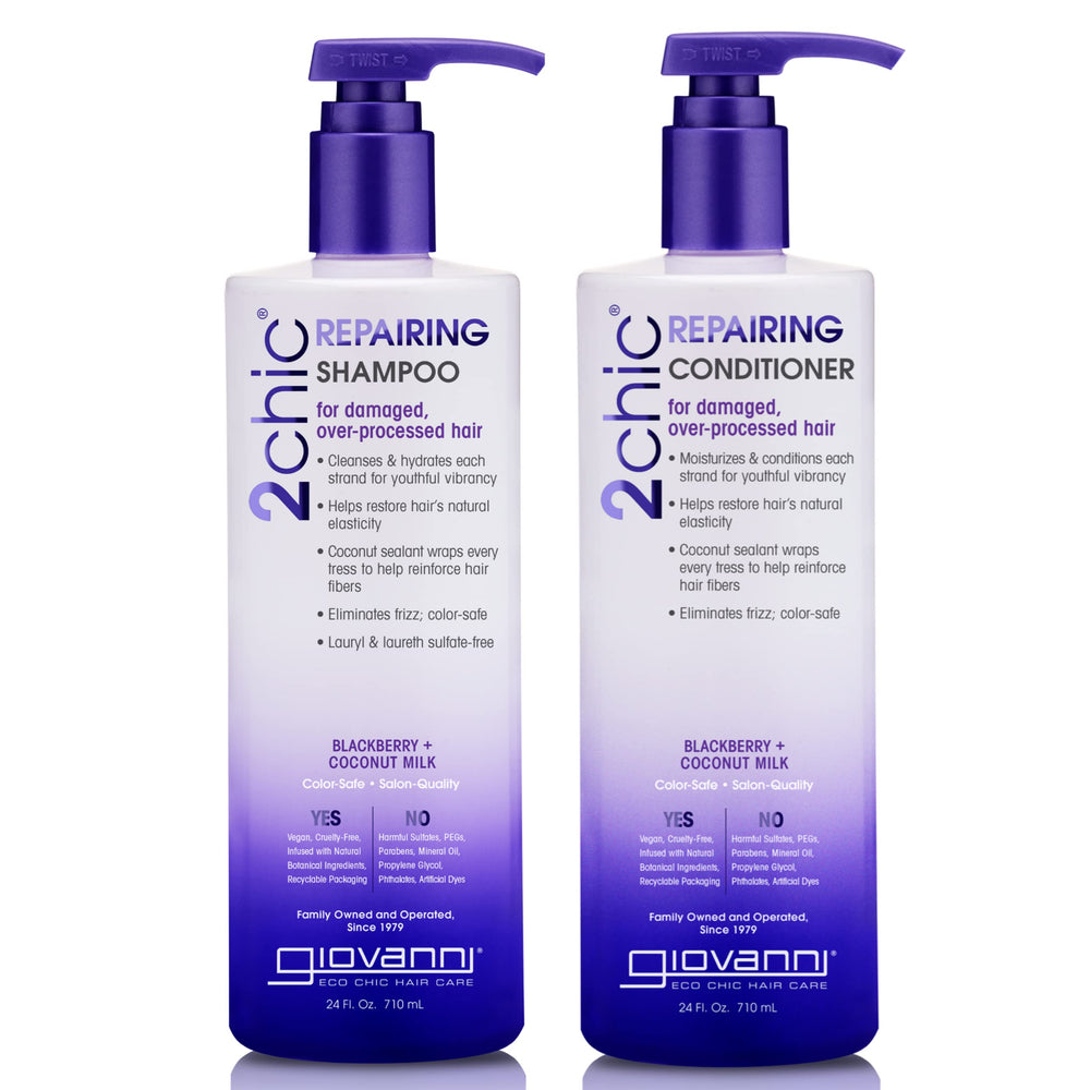 GIOVANNI 2chic Ultra-Repairing Shampoo bottle for color-safe hydration and damage protection.