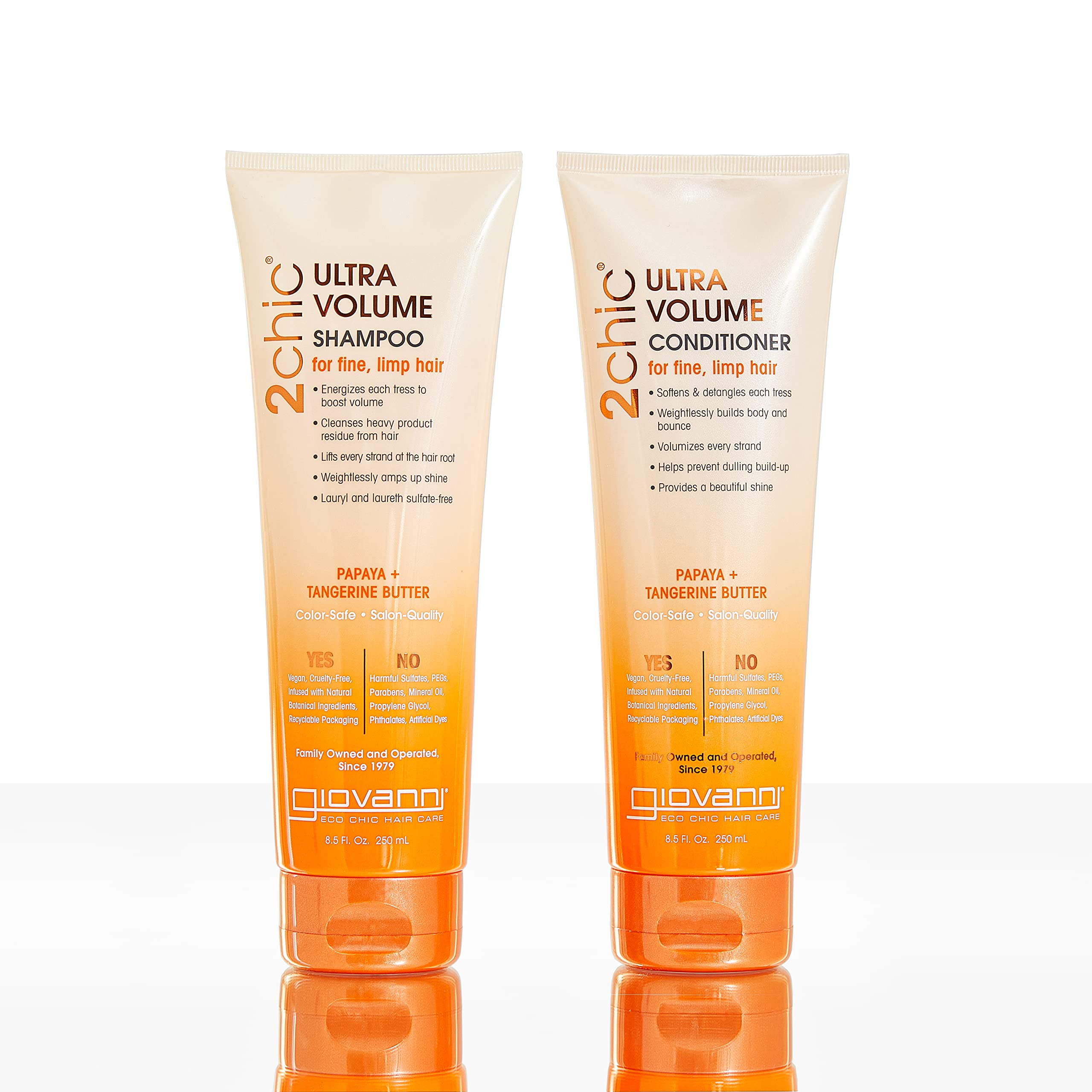 GIOVANNI 2chic shampoo color-safe label signals gentle cleansing