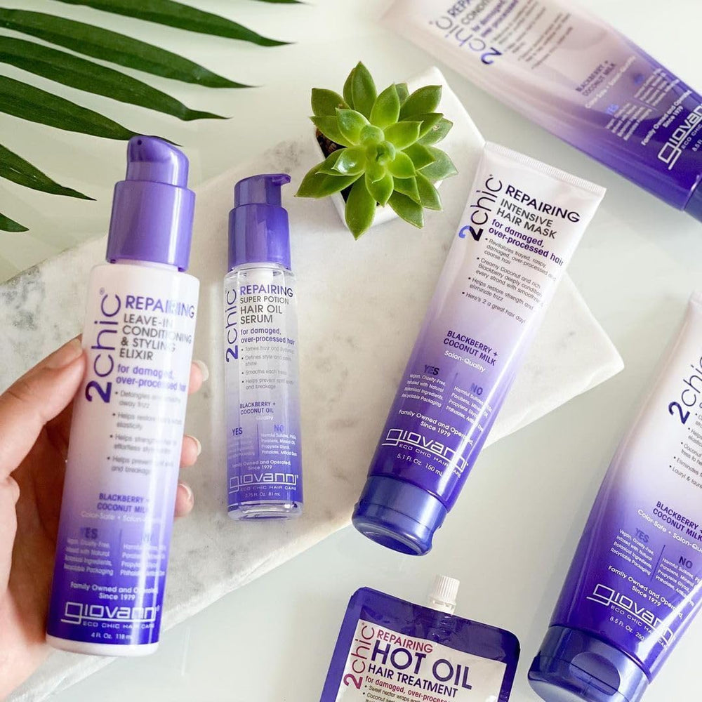 GIOVANNI 2chic vegan-cruelty-free-packaging image emphasizes eco-friendly, high-performance care.