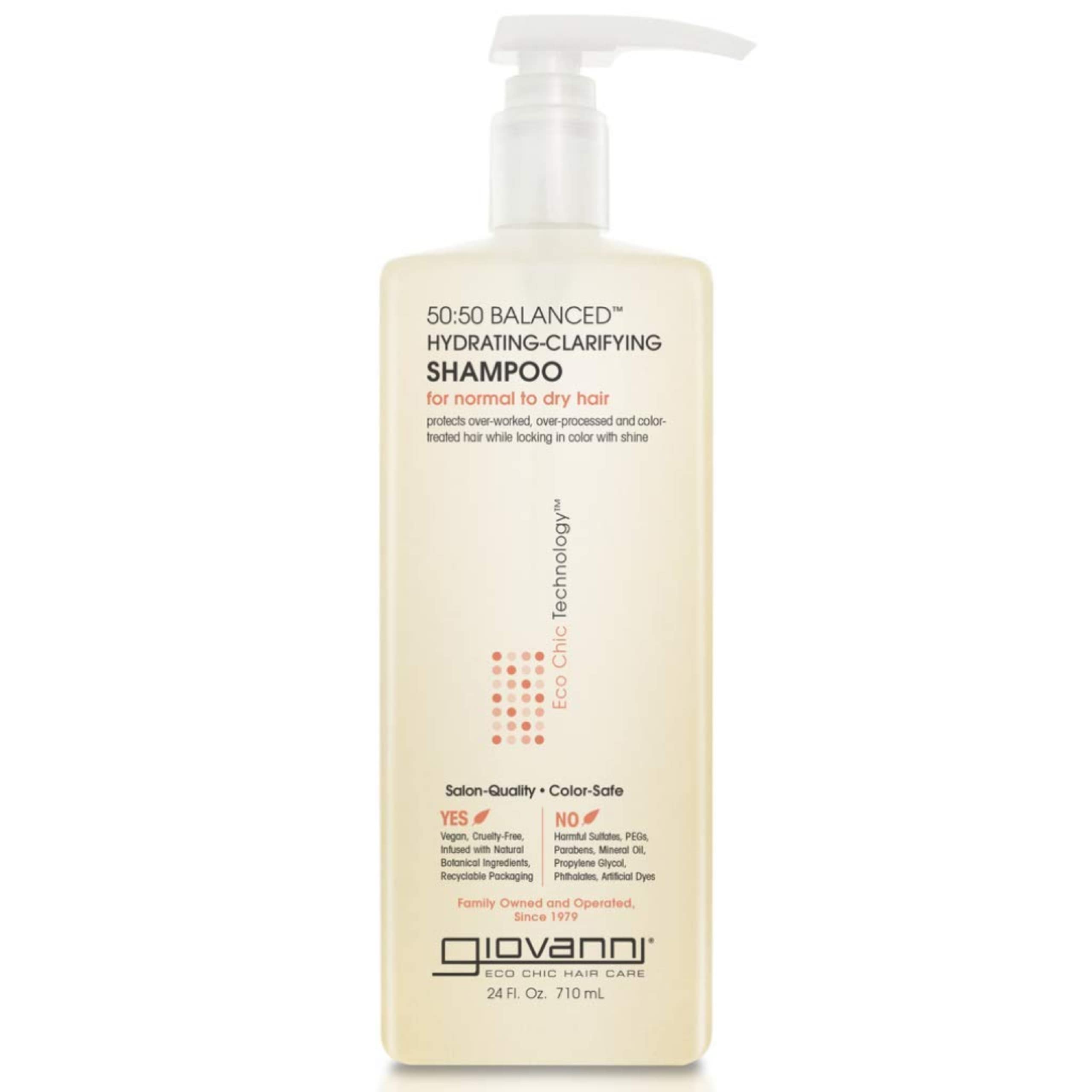 GIOVANNI 50:50 bottle showing balanced hydrating formula for daily cleansing