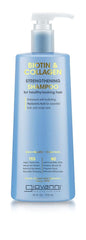 GIOVANNI Biotin & Collagen Shampoo bottle front highlights salon-quality care for stronger-looking strands.