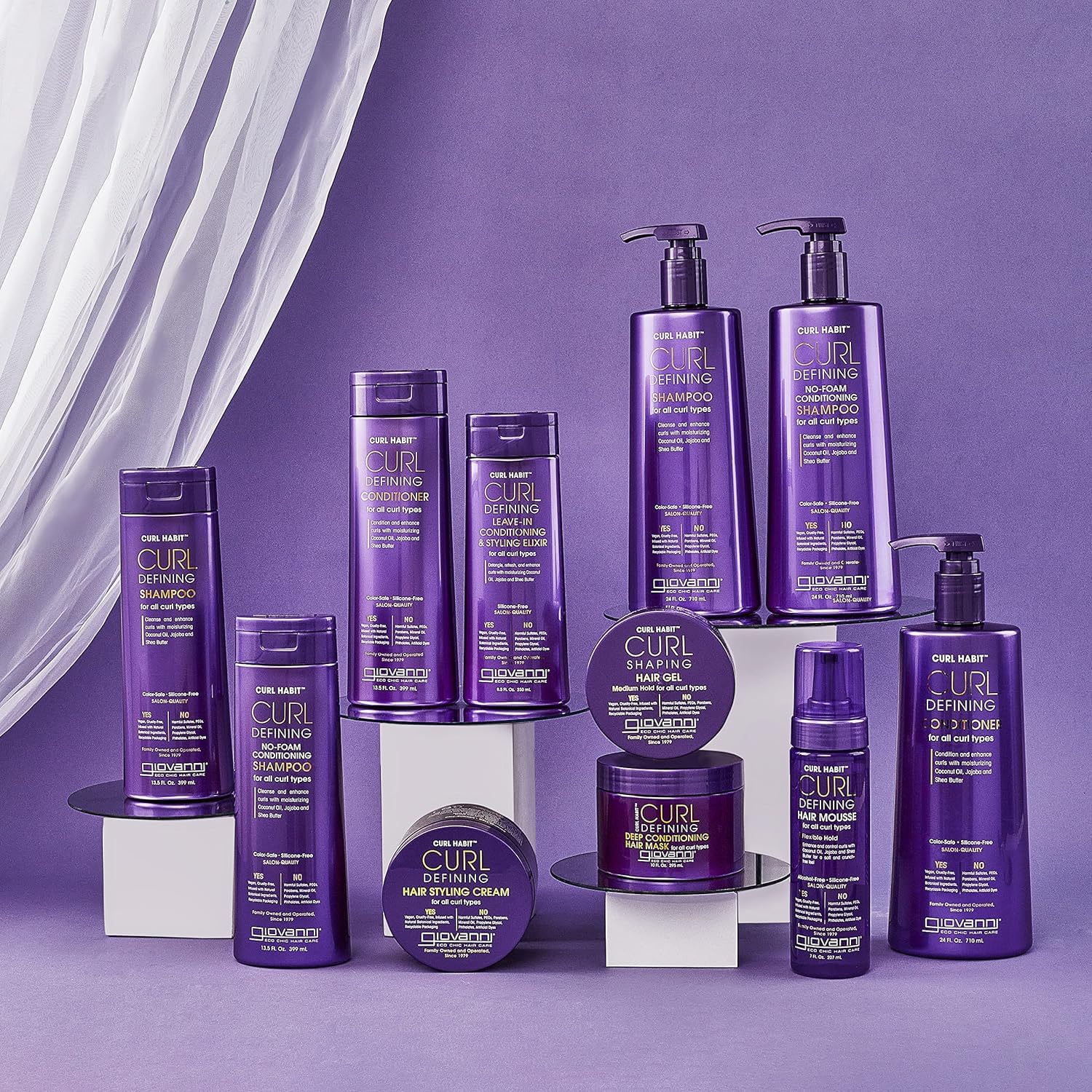 GIOVANNI Curl Defining Conditioner with cruelty-free Leaping Bunny certification.