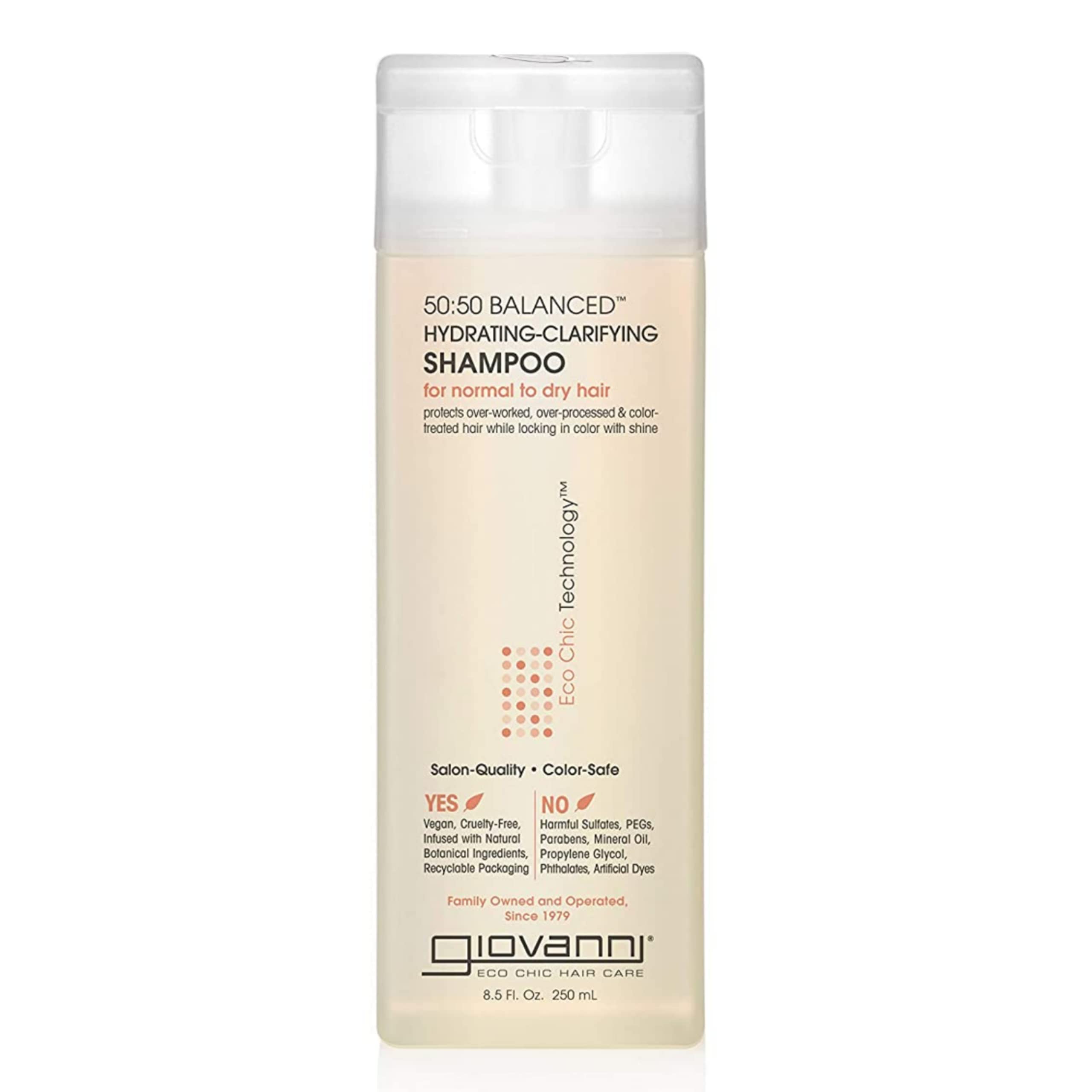 GIOVANNI Eco Chic 50:50 bottle shows balanced hydration for daily use.